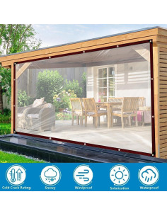 Lona Transparente ADRUEKMV 1.83x3.66m Impermeable Alta Resistencia 2