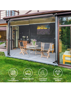 Lona Transparente Pesada MINGPINHUIUS 3x3m Impermeable UV 2