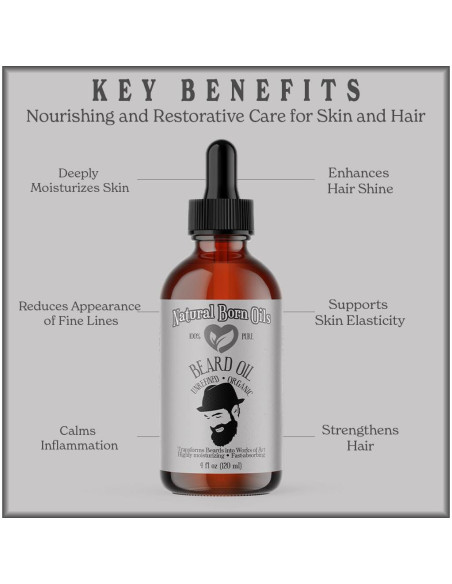 Aceite para Barba Natural Born Oils 3.78L Orgánico Vitamina E