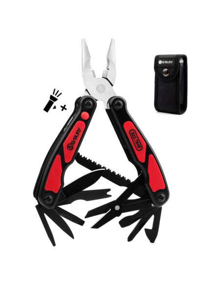 Multiherramienta BIBURY 14 en 1 con Linterna LED y Tijeras