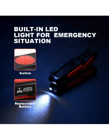 Multiherramienta BIBURY 14 en 1 con Linterna LED y Tijeras