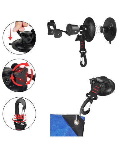 Ancla de Ventosa Vashly 4pcs Alta Resistencia 31.75kg