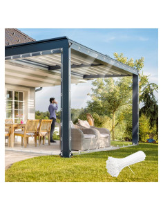 Lona Impermeable Transparente TEENKON 2.44x2.44m PVC 11.8 Mil