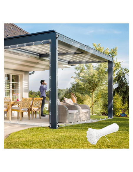 Lona Impermeable Transparente TEENKON 2.44x2.44m PVC 11.8 Mil Lona Impermeable Transparente TEENKON 2.44x2.44m PVC 11.8 Mil