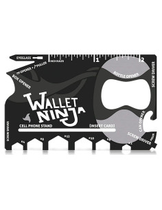 Wallet Ninja Multitool 18 en 1 - Herramienta de Tarjeta Negra