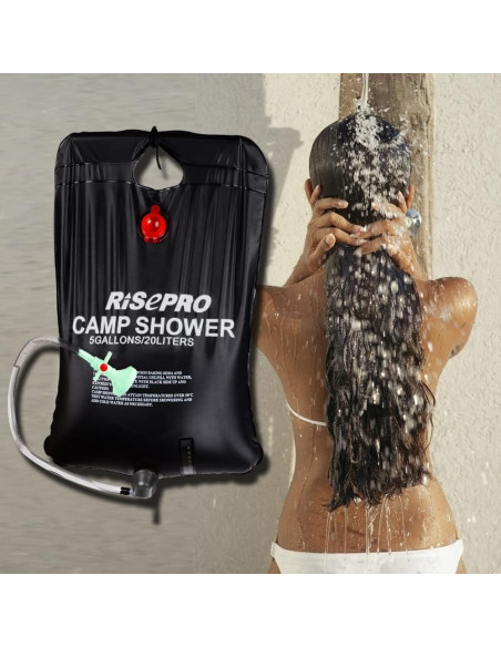 Bolsa de Ducha Solar RISEPRO 20L Calentamiento 45C Camping