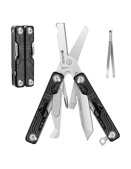 Tijeras Multiherramienta BIBURY 9 en 1 Plegable Acero Inoxidable Tijeras Multiherramienta BIBURY 9 en 1 Plegable Acero Inoxidable