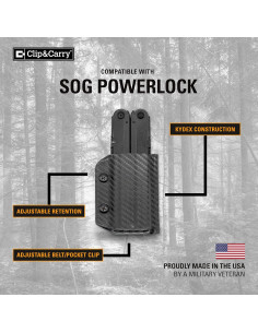Funda Kydex Clip & Carry para Multiherramienta SOG Powerlock - Negro 2