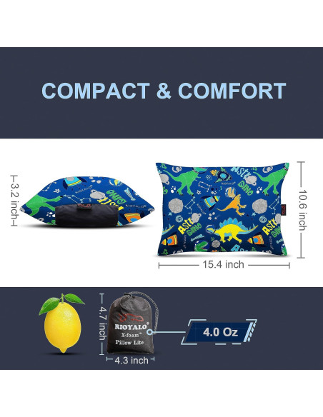 Almohada Inflable RIOYALO Dinosaurio Espacial para Niños