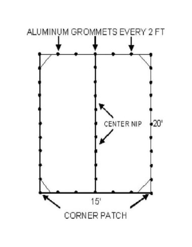 Lona Ignífuga Kotap 15x20 Pies Blanca FR-1520 para Construcción