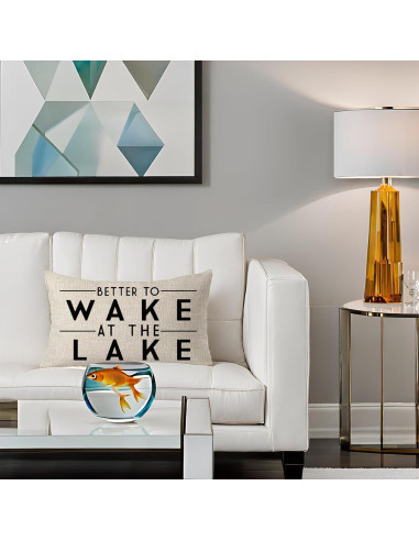 Funda de Almohada Decorativa FELENIW Algodón Lino 30x50 cm