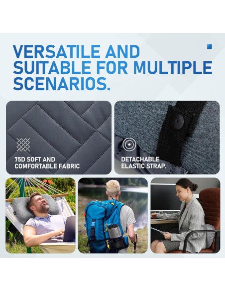 Almohada Inflable Camping OMVMO GJ-3 con Funda Lavable