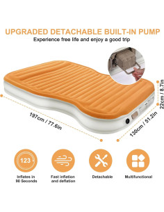 Colchón de Aire KMZ Autoinflable con Bomba y 2 Almohadas 2