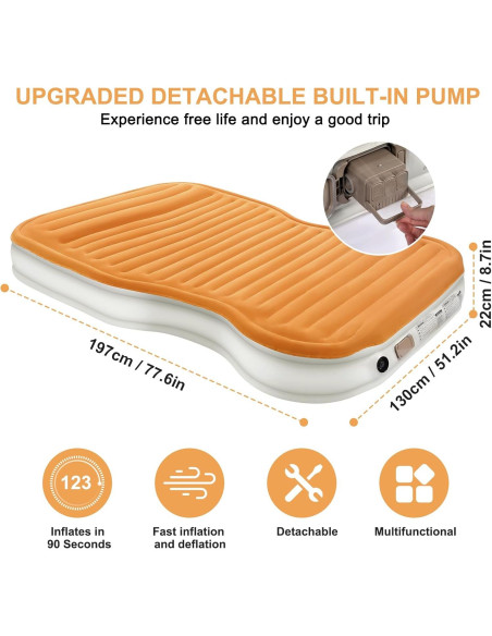 Colchón de Aire KMZ Autoinflable con Bomba y 2 Almohadas