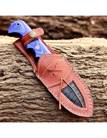 Cuchillo de Caza Damasco FAIQENTERPRICE 25.4 cm Mango Madera