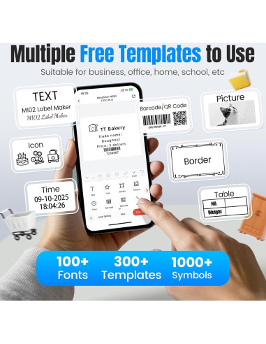 Impresora de Etiquetas Bluetooth Itari M102, 203 dpi, Negro
