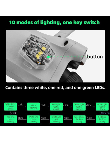Luz Estroboscópica HeiyRC para Drones - Recargable, 10 Modos