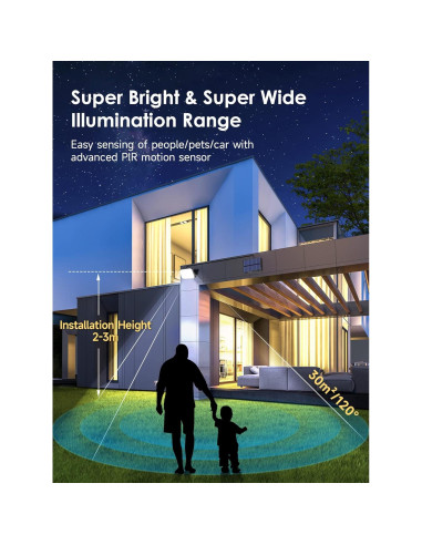 Luces Solares Exteriores One Fire 190LED 1500LM IP65 con Control Remoto