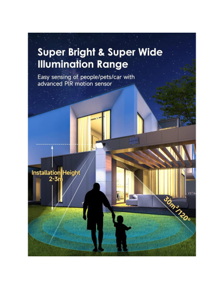 Luces Solares Exteriores One Fire 190LED 1500LM IP65 con Control Remoto