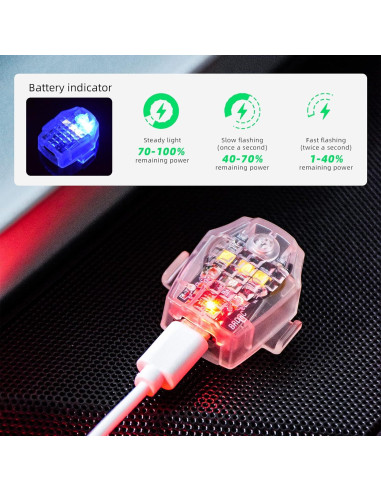 Luz Estroboscópica HeiyRC para Drones - Recargable, 10 Modos