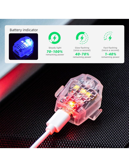 Luz Estroboscópica HeiyRC para Drones - Recargable, 10 Modos