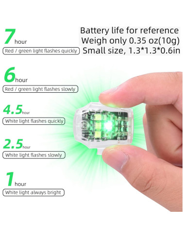 Luz Estroboscópica HeiyRC para Drones - Recargable, 10 Modos