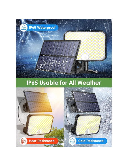 Luces Solares Exteriores One Fire 190LED 1500LM IP65 con Control Remoto