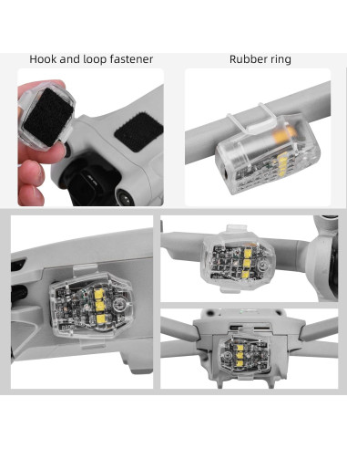 Luz Estroboscópica HeiyRC para Drones - Recargable, 10 Modos
