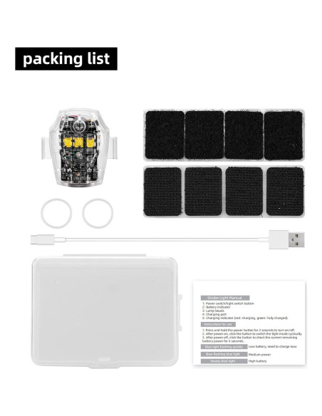 Luz Estroboscópica HeiyRC para Drones - Recargable, 10 Modos