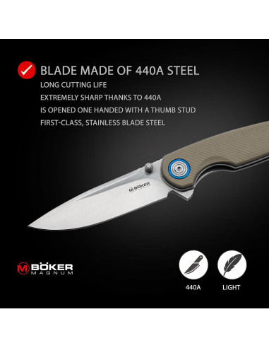 Cuchillo de Caza Boker Magnum Rekin 2023 - Hoja D2 8,1 cm