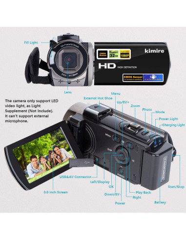 Cámara de Video Kimire 604S Full HD 1080P 24MP 16X Zoom