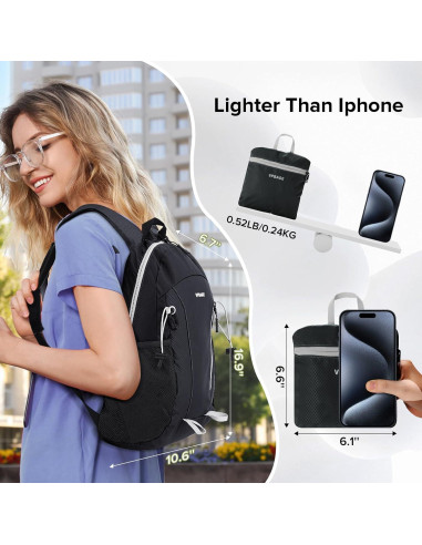 Mochila de Senderismo Resistente al Agua 15L - Unisex