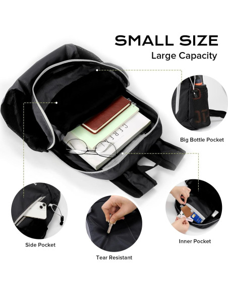 Mochila de Senderismo Resistente al Agua 15L - Unisex