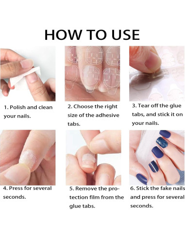 Pestañas Adhesivas para Uñas Allstarry 360pcs 15 Tamaños