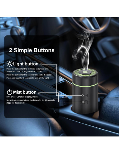 Difusor de Aceites Esenciales Portátil SEEDSEEL 100ml Negro