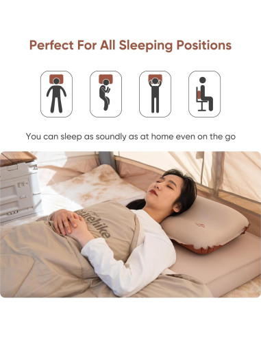 Almohada de Camping Naturehike CP01 Ergonómica Autoinflable