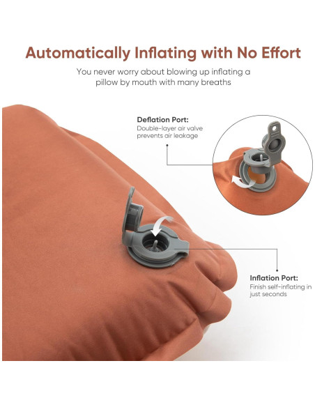 Almohada de Camping Naturehike CP01 Ergonómica Autoinflable
