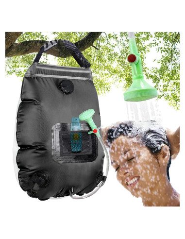 Bolsa de Ducha Solar KIPIDA 20L con Manguera y Cabezal
