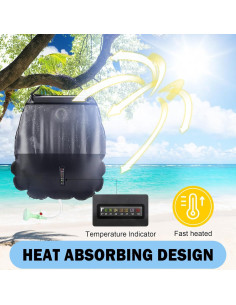 Bolsa de Ducha Solar KIPIDA 20L con Manguera y Cabezal 2