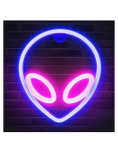 Lámpara de Neón Alienígena Lumoonosity Rosa y Azul 19.5x22.1cm