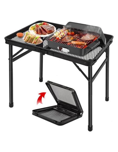 Mesa de Camping Plegable jkwokback 2FT Ajustable Aluminio