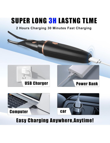 Rizadora de Pestañas Eléctrica Dust2Oasis 2 en 1 USB 24H