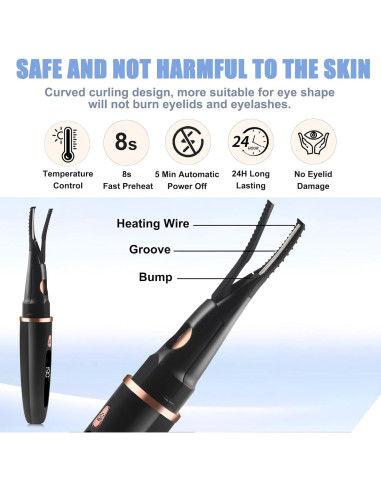 Rizadora de Pestañas Eléctrica Dust2Oasis 2 en 1 USB 24H