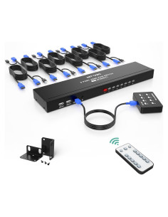 Interruptor KVM HDMI 8 Puertos MT-VIKI 4K 30Hz Montaje Rack