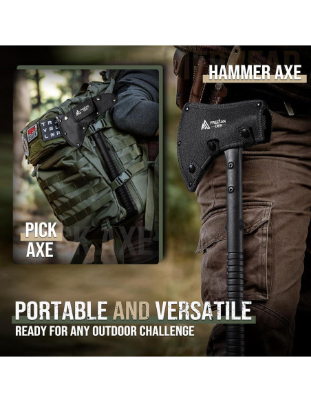 Hacha Táctica Freelander FT100 2-en-1 con Funda y Clip