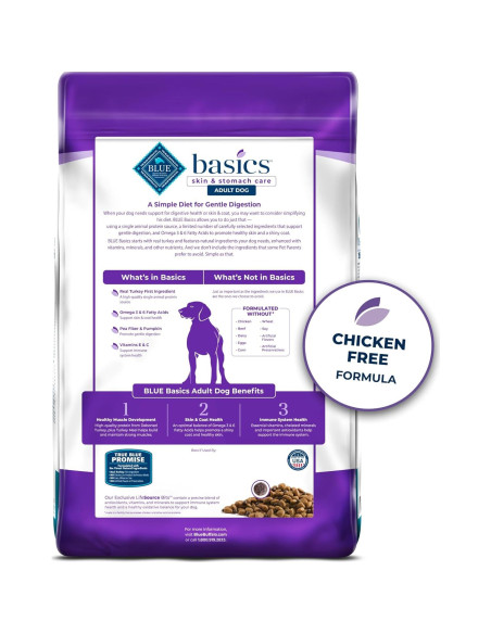 Comida Seca para Perros Blue Buffalo Basics 5 kg Pavo y Papa