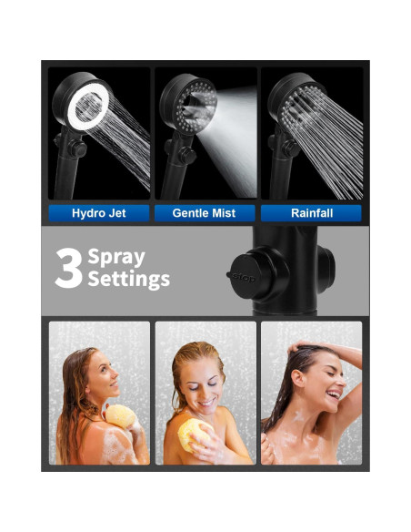 Cabezal de Ducha Filtrado Luxsego Doble Cara Alta Presión 149.86 cm Cabezal de Ducha Filtrado Luxsego Doble Cara Alta Presión 149.86 cm