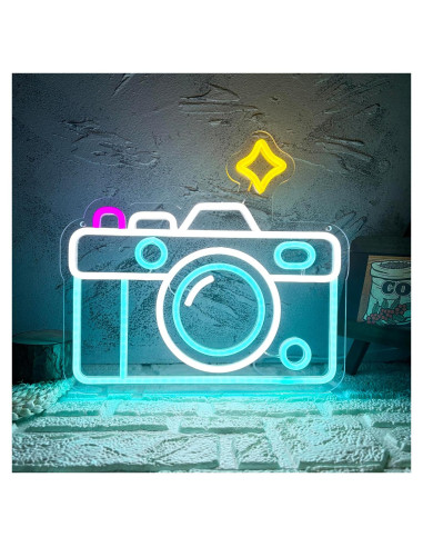 Luz de Neón LED Cámara Manimo 33.8x30.9 cm USB Decorativa