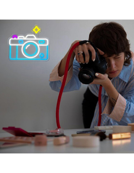 Luz de Neón LED Cámara Manimo 33.8x30.9 cm USB Decorativa