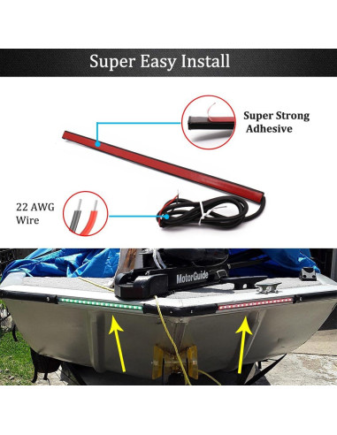 Luces de Navegación LED Botepon Proa Verde y Roja IP67